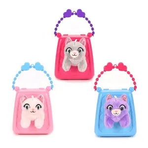 Enfants en peluche intéressant mignon sac à main pour animaux de compagnie sac à dos dessin animé lapin chaton chien animal sac à main jouet