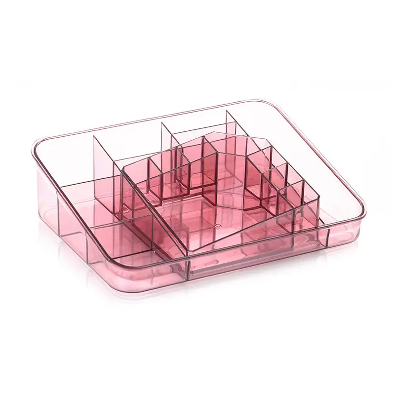 Moderne Grote Capaciteit Plastic Bureau Opbergcontainers Acryl Cosmetische Organizer Voor Aanrecht