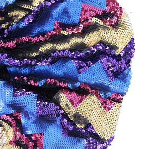 Plus récent mode prêt à porter en gros tulle brodé à rayures paillettes tissu - Product Image 1