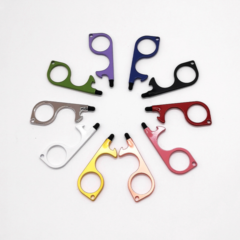 Multi Function No Touch Free Door Opener Key Chain for Buttons and Door Handles in Public Places