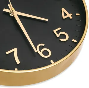 12 Inch Modern 3D Embossing Number Wall Clock Silent Round Cheap Plastic Quartz Custom Clocks Manufacturer