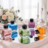 Nieuwe stijl 120ml gekleurde glazen rietdiffuser fruitgeur rietstokjes diffuser olie langdurige huisgeur decoratie voor hotel cadeau