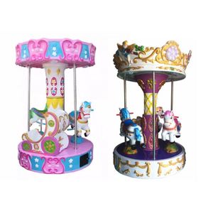 Máquina de Carrusel de Caballitos Mini de 3 Asientos, Operada con Monedas, para Centro de Juegos Infantiles, Juegos para Niños, Entretenimiento en Interiores - Product Image 1