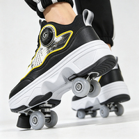 Chaussures à roulettes rétractables pour enfants garçons filles, 4 roues, chaussures de roller cachées, sports d'été en plein air, taille 33-43
