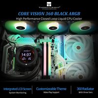 Refroidisseur CPU tout-en-un Thermalright CORE Vision 360 Black ARGB avec écran LCD IPS 480 × 480 haute performance
