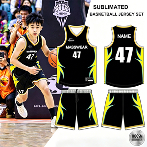 Tenues <span class=keywords><strong>de</strong></span> basketball pour enfants élite, sublimation Dye-Lock, ensemble maillot et short pour jeunes joueurs <span class=keywords><strong>de</strong></span> ligue junior, équipement 180 GSM - Product Image 1