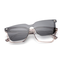 Lunettes de soleil polarisées magnétiques à clipser, style vintage de luxe, en acétate, avec logo personnalisé, monture carrée unisexe, vision nocturne, protection UV