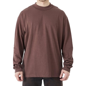 T-shirt surdimensionné en coton vierge personnalisé pour hommes Streetwear graphique à manches longues T-shirt vieilli de haute qualité - Product Image 5