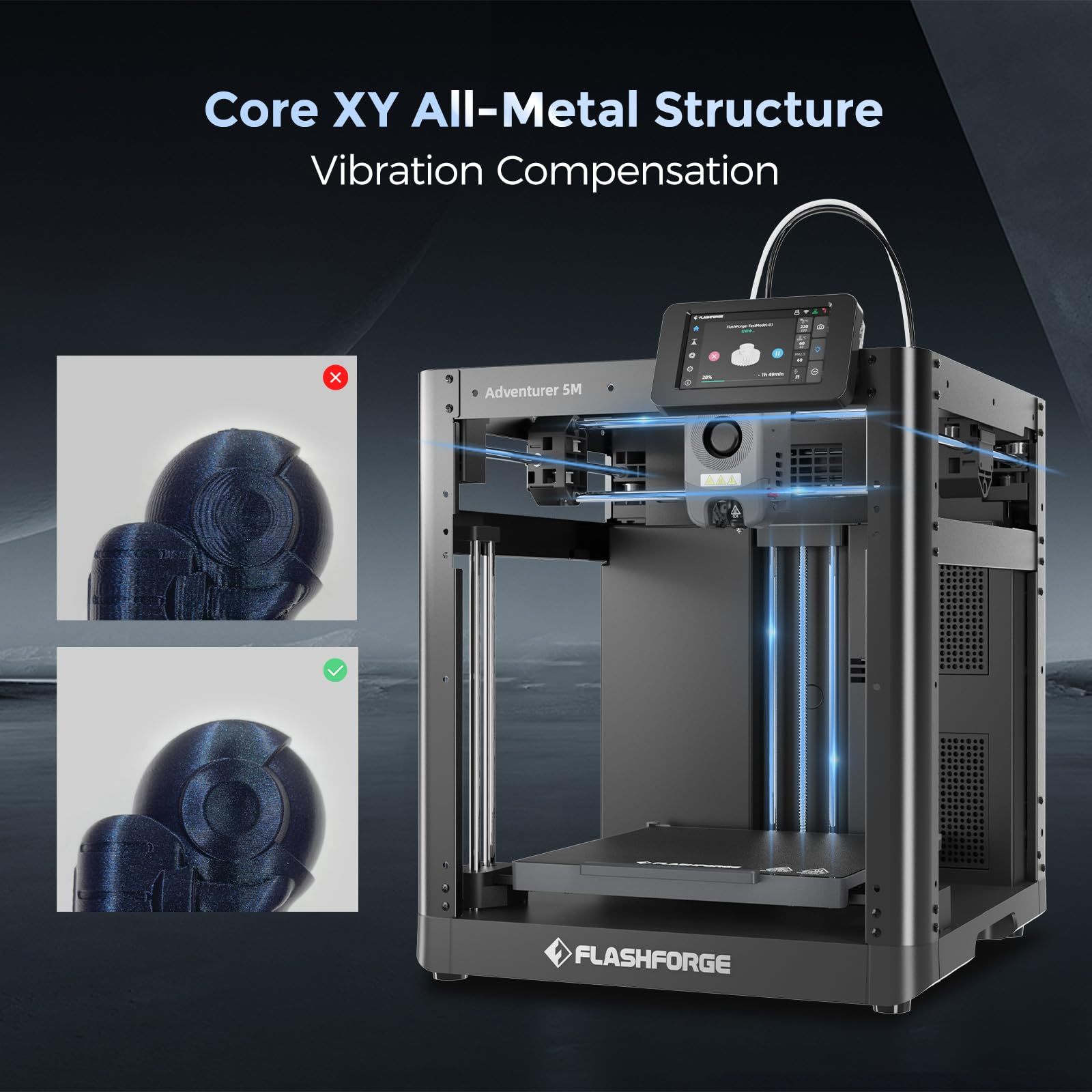 FLASHFORGE Adventurer 5M 3Dプリンター 220x220x220mm 自動レベリング対応