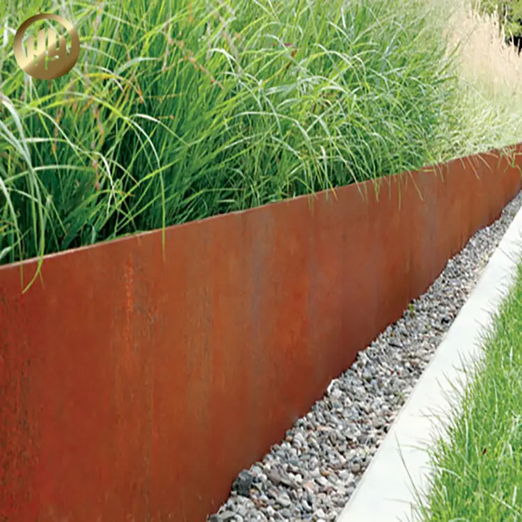 Jardín de alta calidad Metal oxidado Simple hierba frontera de acero Corten de bordes