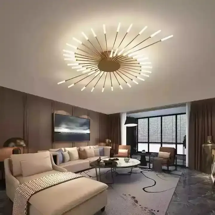 Home Bedroom Living Room Modern Chandelier Pendant Indoor Lighting Acrylic Firework LED Ceiling Light