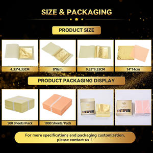 Venta caliente de buena calidad 22K hoja de oro de alta imitación 4,33*4,33 9,33*9,33 hoja de oro para manualidades Art Deco - Product Image 4