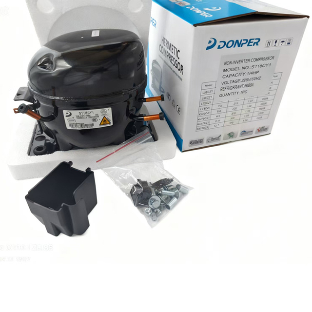 Original DONPER R600a 1/8 HP Refrigeration Compressor 50Hz 220/240V D65CY1 Fridge Compressor
