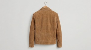 <b>Men's</b> Brown <b>Suede</b> Leather <b>Jacket</b> Casual Turn-down Collar Single Breasted Regular Fit Autumn Wear - Product Image 2