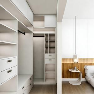 Armoire de chambre à coucher <span class=keywords><strong>en</strong></span> <span class=keywords><strong>bois</strong></span> blanc moderne, étagère ouverte, dressing, armoire à vêtements, porte battante, meubles de maison, sur mesure pour appartement - Product Image 5