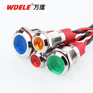 WD12mm <span class=keywords><strong>LED</strong></span> Warnsignal-Anzeige lampe mit hoher Helligkeit, 24V wasserdichtes Metall material, Installation sloch 12mm 220V. - Product Image 1