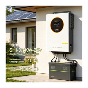 Convertisseur <span class=keywords><strong>solaire</strong></span> hybride 3,5 kW 24 V : la solution idéale pour économiser de l'argent pour les petites maisons : priorité à la consommation propre avec injection sur le réseau - Product Image 1