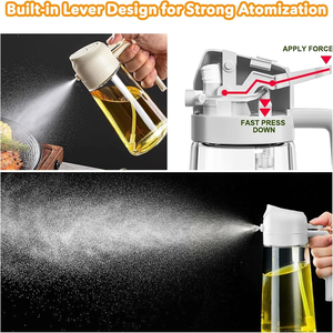2-in-1 Glass Oil Dispenser and Sprayer Oil Sprayer Bottle Air for Fryer <b>BBQ</b> Salad Glass Oil Sprayer for Cooking - Product Image 3