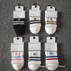 Nuevos Calcetines Deportivos <span class=keywords><strong>de</strong></span> Punto Bordados <span class=keywords><strong>Lulu</strong></span> para Hombre y Mujer, Calcetines Deportivos Profesionales para Yoga, Fitness, Correr, Absorción del Sudor - Product Image 4