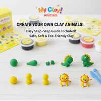 Arcilla de Modelar de Secado al Aire en 5 Colores, Temática de Animales, No Tóxica, Suave, para Niños, Juguete Educativo de Manualidades