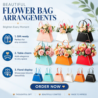 Boîtes en carton pour bouquets floraux, recyclables, pour arrangements de remise de diplômes, mariage, fête, sac cadeau portable pour fleurs avec poignée