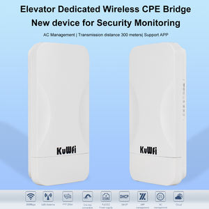 新设计KuWFi wifi 300Mbps 8dBi平板天线500米远程防抱死制动系统防水cpe ptp无线网桥，带24V POE - Product Image 2