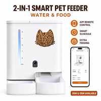 Automatische kattenvoeder van topkwaliteit, 2-in-1 voer- en waterfontein met wifi-app-besturing, timer en camera.