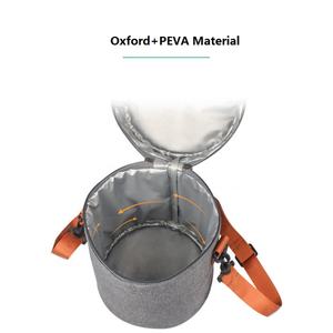 Bolsa Refrigerante Redonda Portátil Personalizada para Picnic, Diseño Moderno con Patrón de Letras Impresas en Oxford Peva Impermeable, Almacenamiento de Alimentos para Exteriores - Product Image 5