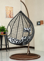 Chaise Nid d'Oiseau en Rotin PE Personnalisée Résistante aux Rayures, Meubles de Jardin en Rotin Imperméables