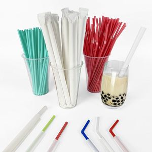 Longworld fabrica pajitas de plástico desechables personalizables en forma de U para bebidas frías, ideales para Boba. - Product Image 6