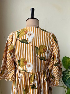 Robe midi bohème en coton pour femme, taille plus, respirante, décontractée, écologique, faite à la main, à fleurs, avec manches bouffantes, cadeau pour femme - Product Image 6