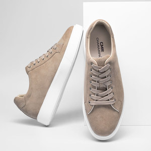 Custom Merk Kwaliteit Mode Lift Schoenen Suède Lederen Abrikoos Sneakers Die Hoogte 6 Cm/2.36 Inch - Product Image 6