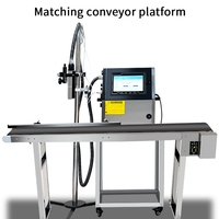 Imprimante à jet d'encre Cij d'impression en ligne avec encre UV/solvant, support à rouleaux en acier inoxydable et table de travail mobile