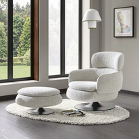 Fauteuil de style italien Villa de luxe Salon Dossier haut Tissu Pivotant Loisirs Lounge Accent Chair Canapé Chaise