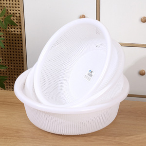 Escurridor Redondo de Malla Perforada Tamaño L, Cesta Reutilizable de Plástico PP para Lavado y Almacenamiento de Verduras en la Cocina - Product Image 3