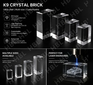 HBL Cubo di Cristallo Personalizzato con Incisione Laser 2D 3D, Fermacarte in Cristallo 3D per Regali di <span class=keywords><strong>Anniversario</strong></span> - Product Image 4