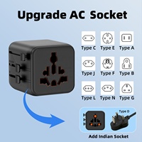 Adaptor Charger perjalanan colokan kecil 2AC kompak terbaru Worldplug Adaptor internasional Universal untuk penggunaan di seluruh dunia untuk wisatawan