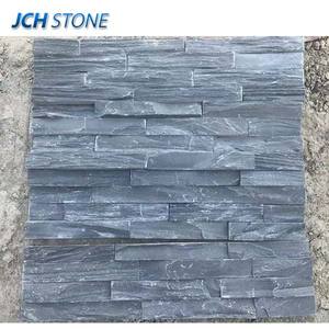 <span class=keywords><strong>Pierre</strong></span> <span class=keywords><strong>de</strong></span> culture empilée par ardoise grise naturelle <span class=keywords><strong>de</strong></span> mur décoratif - Product Image 1