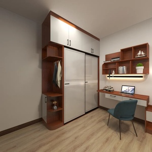 Modern Sliding Door Wardrobe With Mirror &amp; Drawers Wooden Bedroom Cabinet Closet Organizer Furniture For Storage