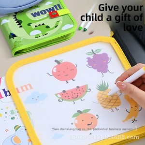 Bloc-notes en PVC pour enfants, livre d'écriture et <span class=keywords><strong>de</strong></span> <span class=keywords><strong>dessin</strong></span> effaçable, carton à craie pour coloriage, graffiti multifonctionnel pour la maison, 4-6 ans - Product Image 2