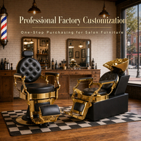 Vente directe d'usine : Ensemble de mobilier de salon de beauté, fauteuil de barbier et fauteuil de lavage pour salon de coiffure, équipement de salon, design ergonomique