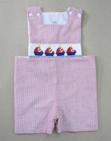 Robe de fête nautique sans manches à rayures rouges et blanches pour petites filles, collection enfant Sweet Sailboat Smocked