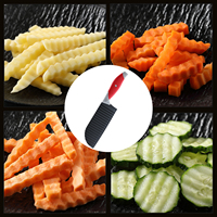 Roestvrijstalen golfvormige frietjes snijder met rubberen handvat, gegolfde snijder voor groenten, friet, aardappel, wortel, fruit, snijgereedschap