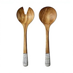 Cuchara de Cocina de Madera de Acacia Hecha a Mano de Primera Calidad, con Espejo, 15 ml, Apta para Lavavajillas, Mango Largo, Estilo Chino Tradicional, Ecológica - Product Image 1