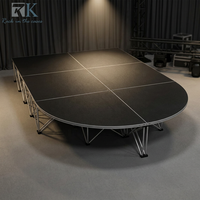 Plataforma de Escenario Portátil de Aluminio de 4x4 pies, Forma Cuadrada, de Madera Contrachapada, para Eventos y Conciertos