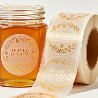Calidad profesional Impreso PVC Autoadhesivo Lámina de oro Estampado en relieve Logotipo de la marca Etiqueta a prueba de aceite Perfume para alimentos Uso