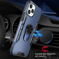 Étui de protection résistant aux chocs en TPU PC avec anneau métallique rotatif pour Samsung S21 Plus Ultra 5G S20 FE