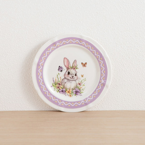 Spring Easter Bunny Pattern Ceramic Dinner Set Custom Design, Wave Edge Porcelain Tableware for Chain Store, Holiday <b>Hamper</b> - Product Image 3