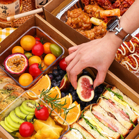 Boîte en papier personnalisée pour emballage alimentaire Boîte à lunch en papier kraft pour aliments Boîtes de charcuterie avec couvercle