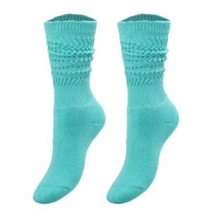 Chaussettes en tricot Db Turquoise pour enfants, style slouch, longueur mi-mollet, style scrunchy, pour 3 à 15 ans, usage quotidien décontracté - Product Image 4